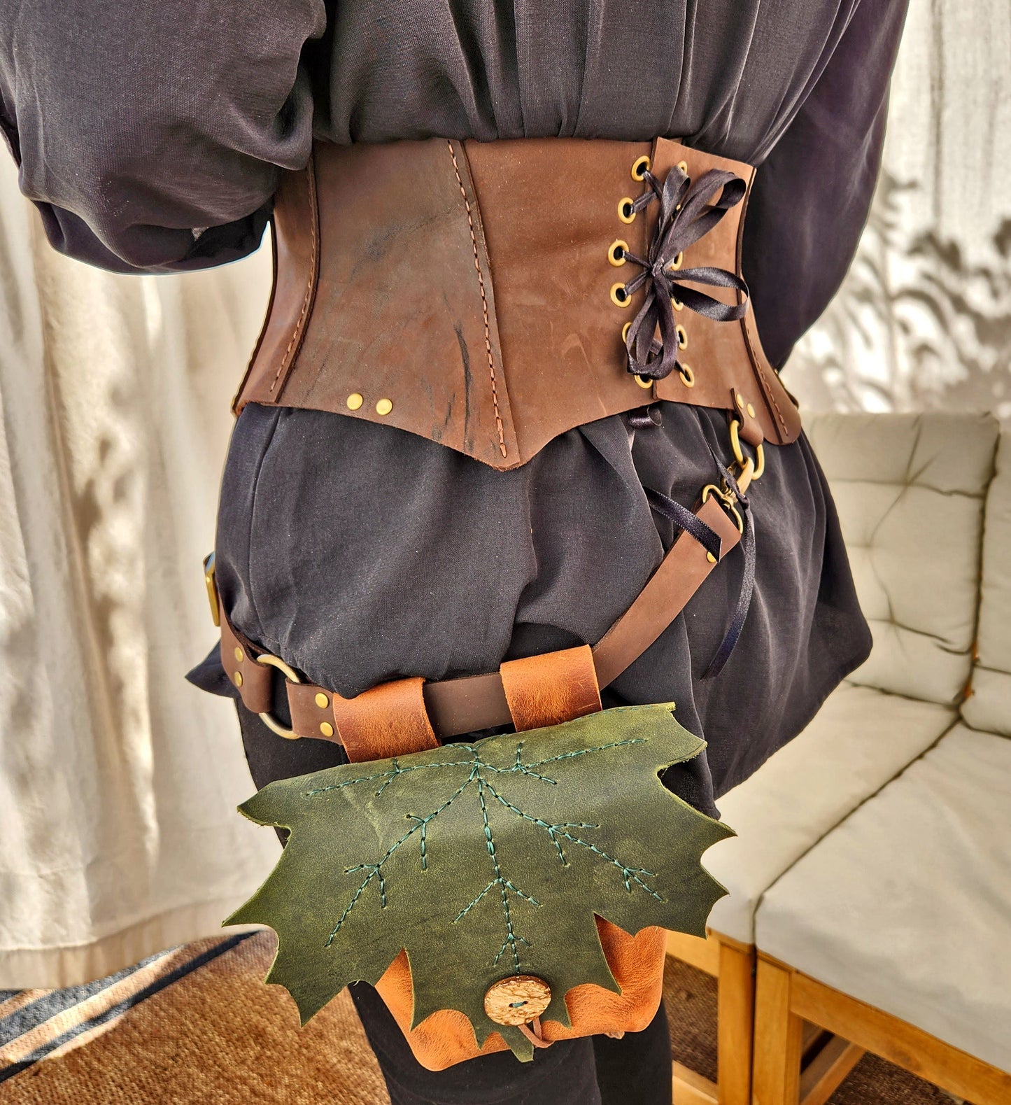 Steampunk Half Corset Pattern - Corset Belt - Medieval Corset Belt for comiccon costume, renfaire cosplay, or D&D - Simple Good Leather