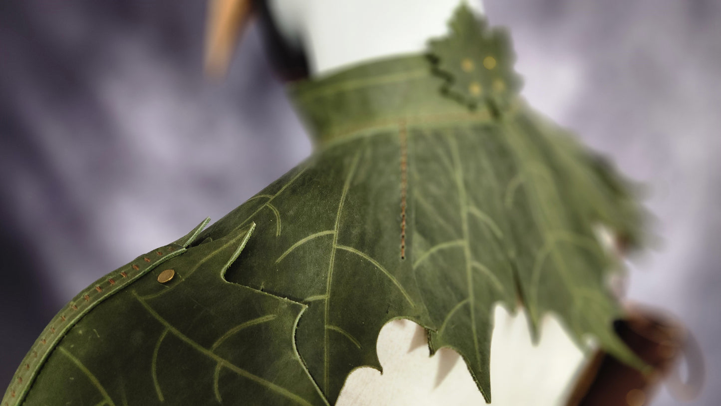 Fairy Leaf Leather Armor for Neck and Shoulders - New Pattern Version - Simple Good Leather