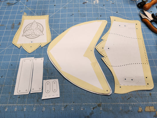 Fairy Leaf Tasset Leather Pattern - Forest Elf Leather Thigh Armor Pattern - Simple Good Leather