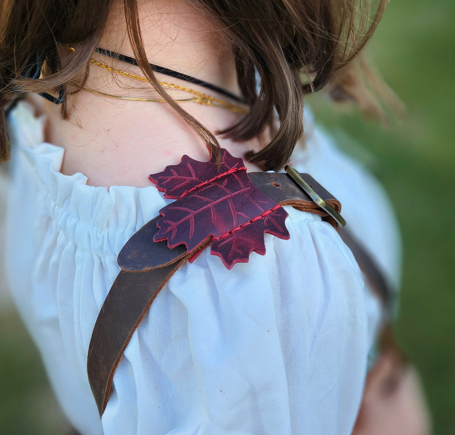 Fairy Leaf Purse - Leather pouch pattern - DIY PDF with Maple & Simple Leaf Designs - Fantasy drawstring bag for Elves, DnD, LARP, Cosplay - Simple Good Leather