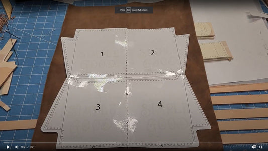 Leather Makeup Bag Pattern V2 - DIY Leather Pattern Version 2 - PDF Download - Small Leather Bag with Video Tutorial - Simple Good Leather