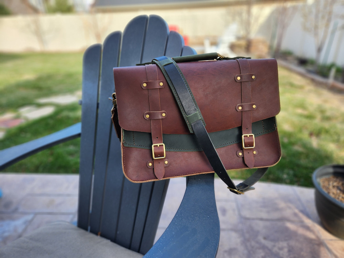 Leather Laptop Case - DIY PDF and Tutorial - Leather Messenger Style Bag Pattern - Leather Laptop Bag template - Leather Satchel - Simple Good Leather