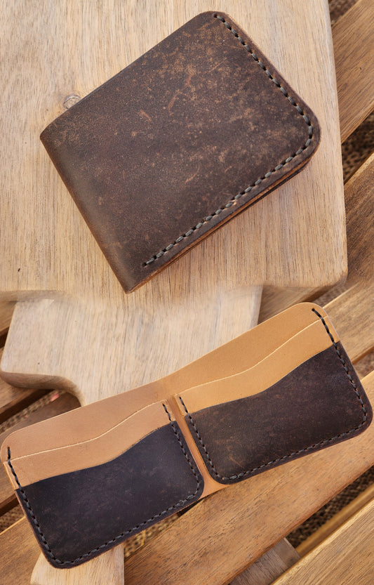 Full Grain Leather Wallets, Horizontal Bifold Leather Wallets, Hand-Made Hand Stitched High Quality Leather - Personalized option available - Simple Good Leather