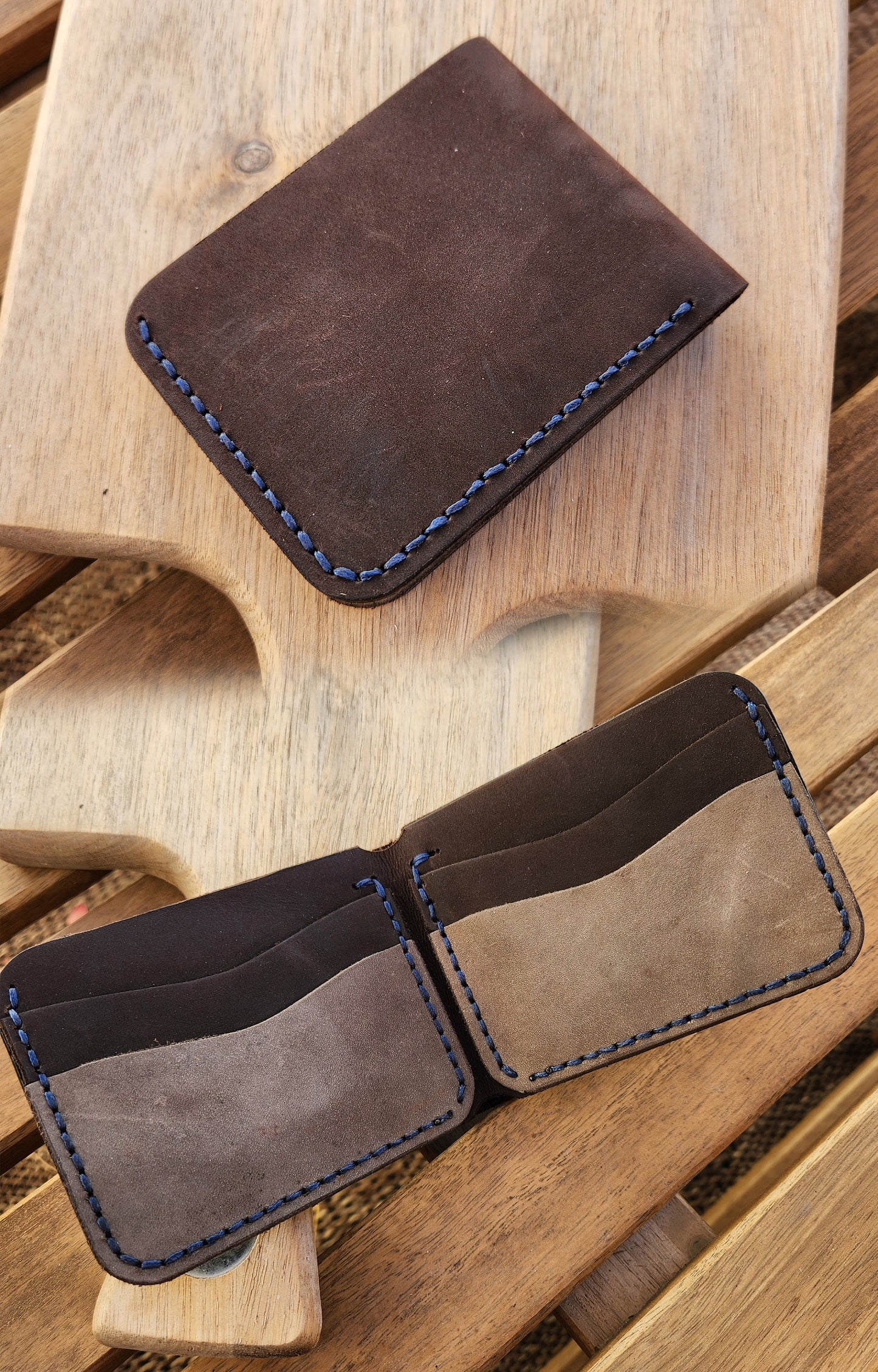 Full Grain Leather Wallets, Horizontal Bifold Leather Wallets, Hand-Made Hand Stitched High Quality Leather - Personalized option available - Simple Good Leather
