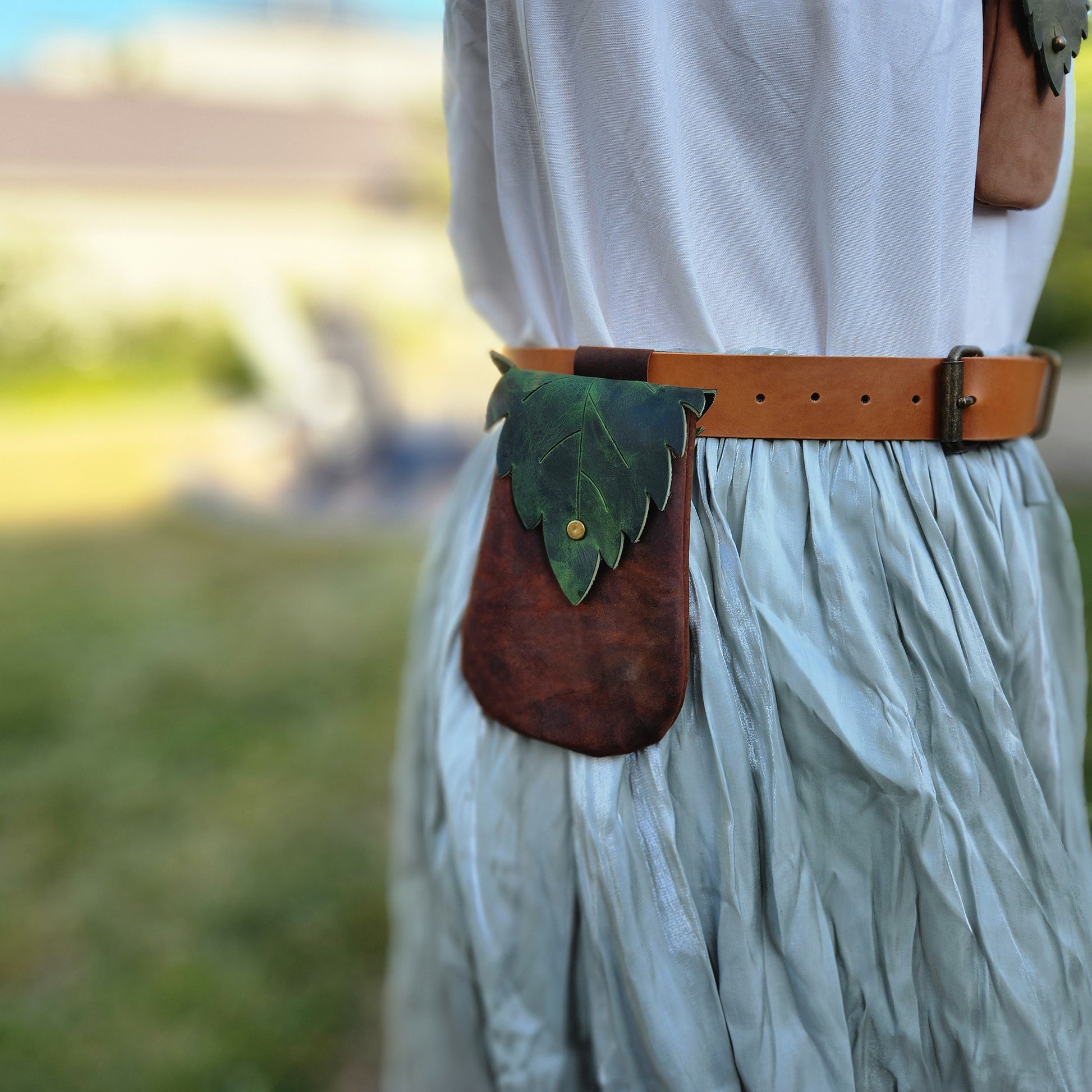 Fairy Leaf Pouch Pattern Bundle – 4 Sizes DIY Leather PDF | Forest Elf, Druid, or Fae Belt Pouch for Cosplay, LARP, or Renaissance Faire - Simple Good Leather
