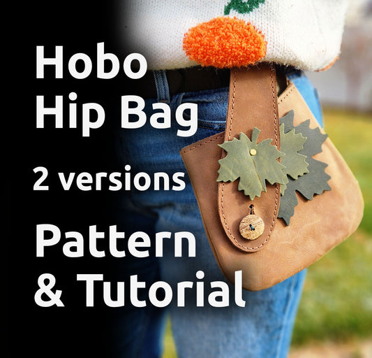 Hobo Hip Bag Pattern - DIY Leather Fairy Bag Pattern - Hobo Belt Pouch