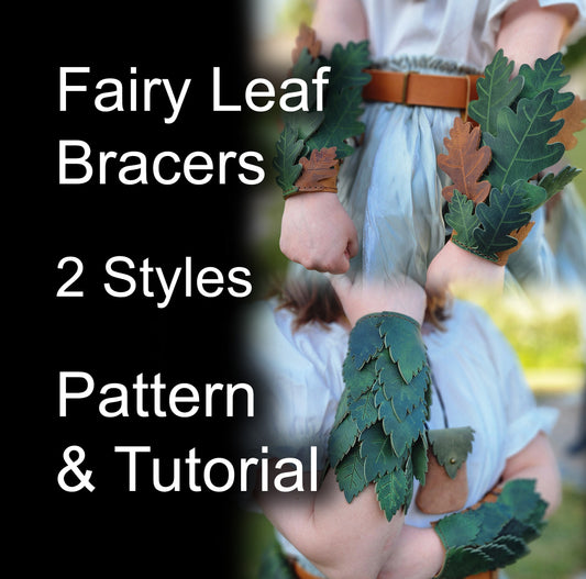 Beginner Fairy Leaf Bracer Pattern – Oak and Simple Leaf Leather Cuff PDF | DIY Arm Guard - Simple Good Leather
