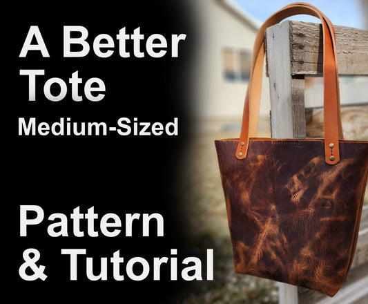 Everyday Tote Bag Pattern - Leather bag DIY - PDF Download - Leather Tote Pattern - Tote Bag Pattern - Tote Template - Shopping Bag Pattern - Simple Good Leather