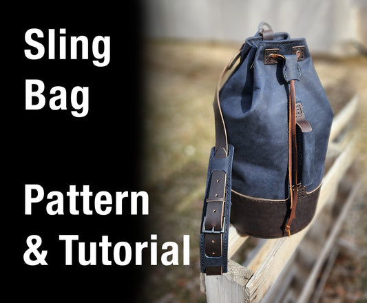 A Better Sling Bag Pattern - DIY Medium Sling Style Leather Bag Pattern - PDF Download - Leather Bag or Backpack - Simple Good Leather