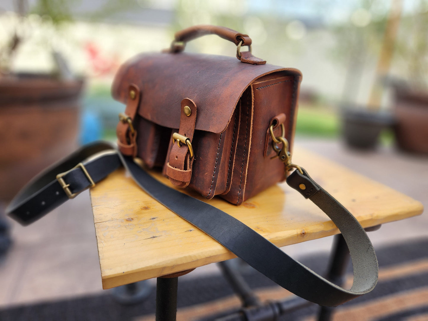 Chunky Leather Bag Pattern - DIY Medium Camera Bag Pattern - PDF Download - Leather Satchel - Leather Purse with Video Tutorial - Simple Good Leather