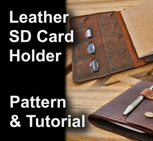 Leather SD Card Holder with Field Notes - PDF Pattern & Tutorial for SD Card Wallet - Minimalist Design Memory Card Caddy - Simple Good Leather