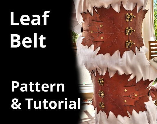 Leaf Belt Pattern Tutorial - DIY PDF pattern video tutorial - Fairy Belt, Druid Belt, Perfect for comiccon costume, renfaire cosplay or D&D - Simple Good Leather