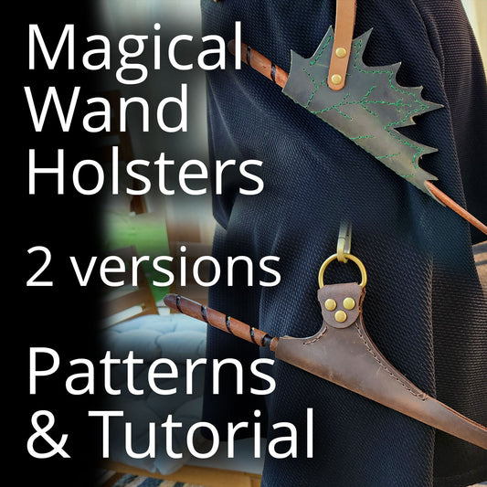 Magic Wand Leather Holster Pattern - DIY PDF - Wizards Wand Holster, Sheath, Frog - Perfect for comiccon costume, renfaire cosplay, or D&D - Simple Good Leather