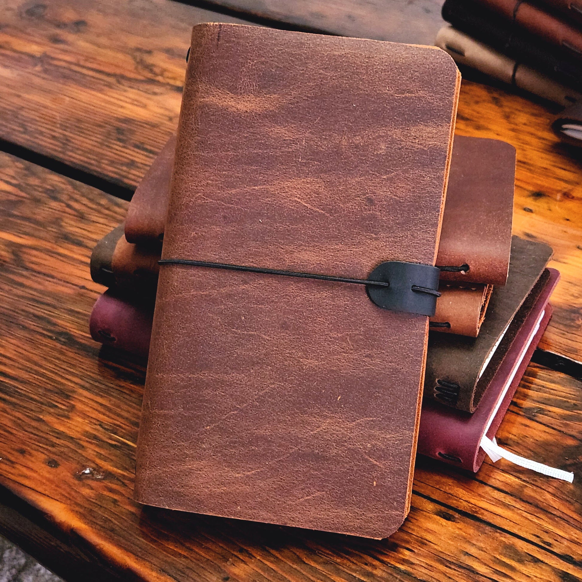 Leather Booklet, Organize Refillable Planner, or Journal Gift, Leather Cover for Sketchbook or Travel Diary, Personalize option - Simple Good Leather