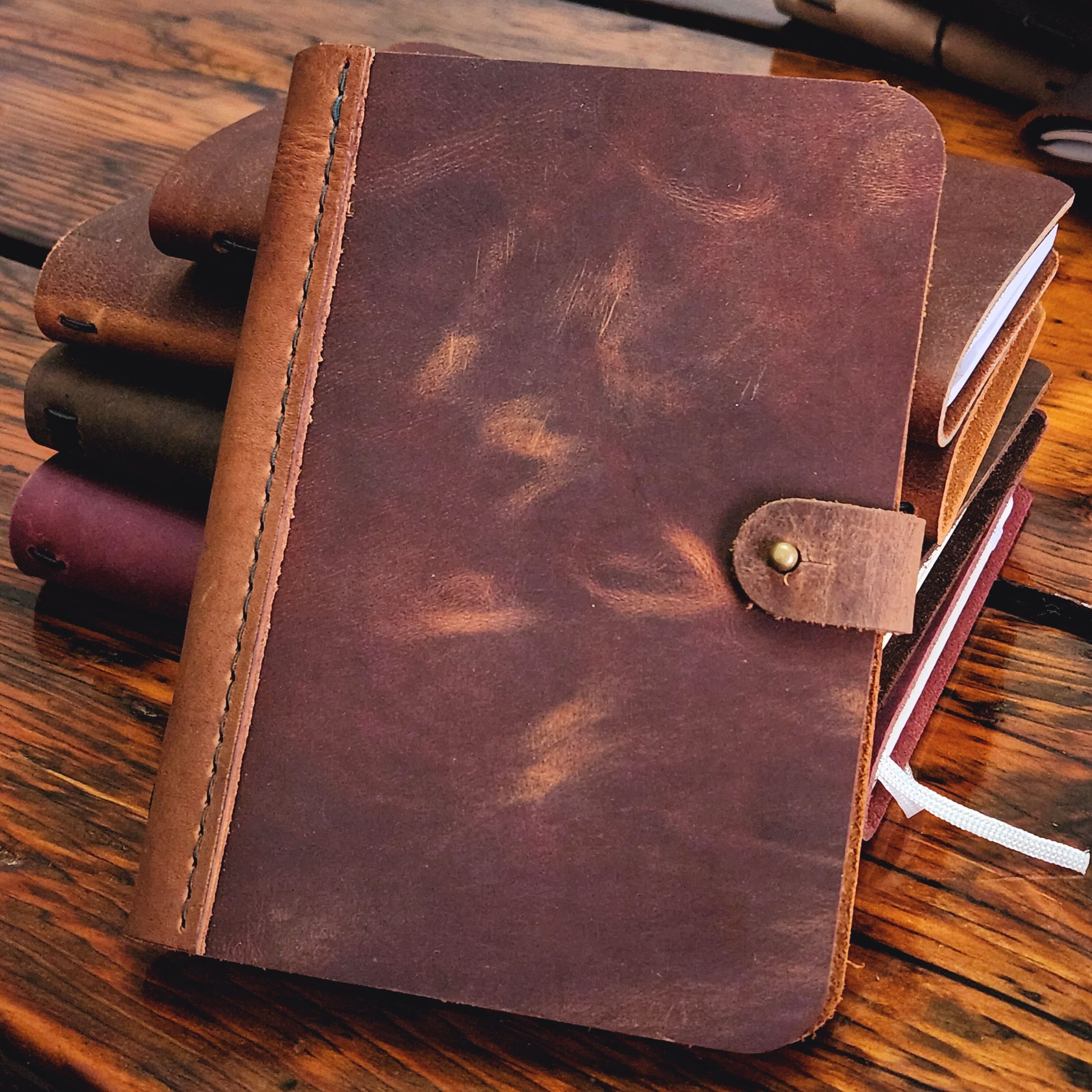 Leather Booklet, Organize Refillable Planner, or Journal Gift, Leather Cover for Sketchbook or Travel Diary, Personalize option - Simple Good Leather