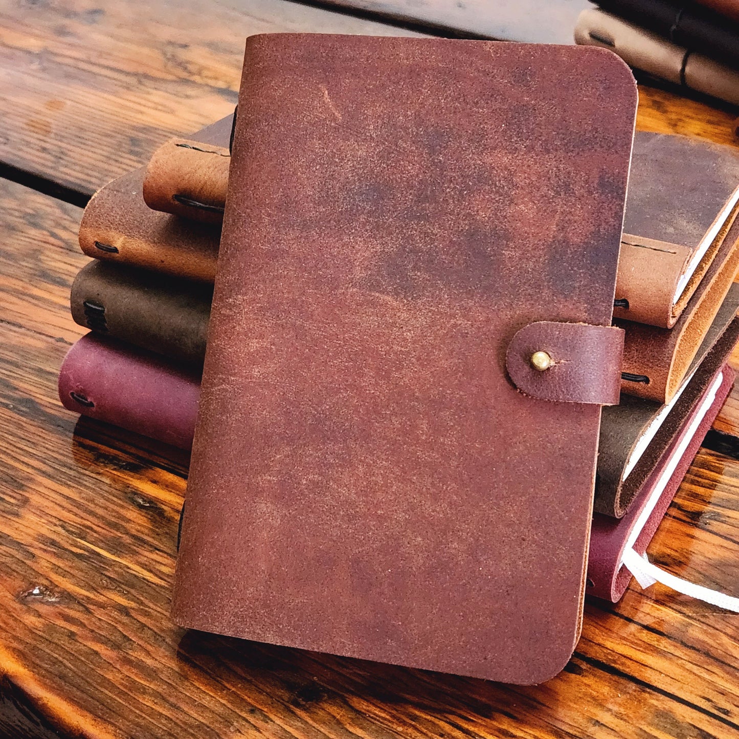 Leather Booklet, Organize Refillable Planner, or Journal Gift, Leather Cover for Sketchbook or Travel Diary, Personalize option - Simple Good Leather