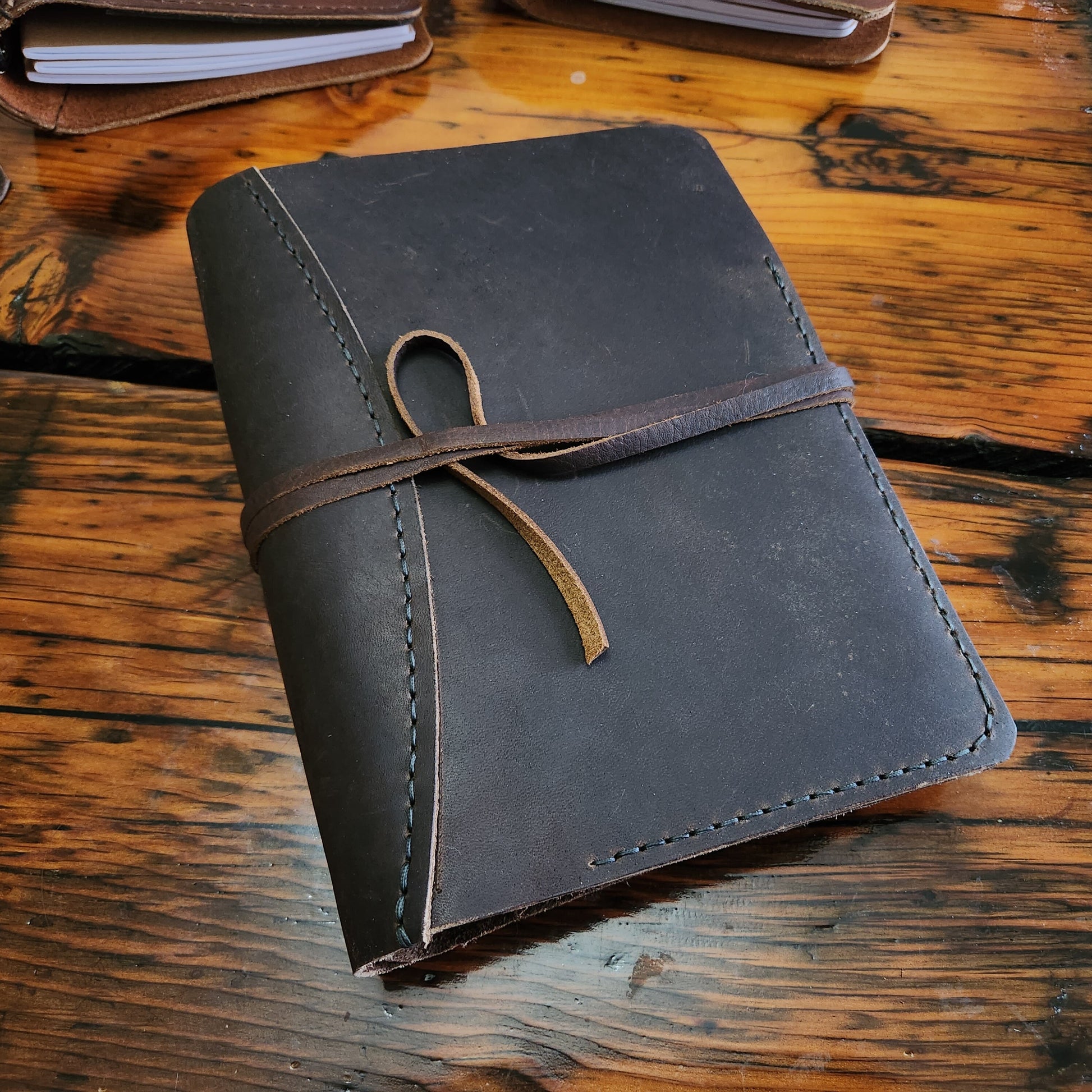 Leather Journal - Refillable Planner - Full Grain Leather Sketchbook - Musical Composition Notebook - A5 size paper inserts - Personalize - Simple Good Leather