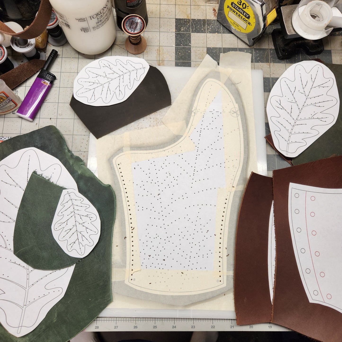 Oak Leaf Leather Bracers - DIY Leaf Arm Guard Patterns: Medieval Bracers, Fantasy, LARP, Template for Cosplay or Renfair - PDF Download - Simple Good Leather