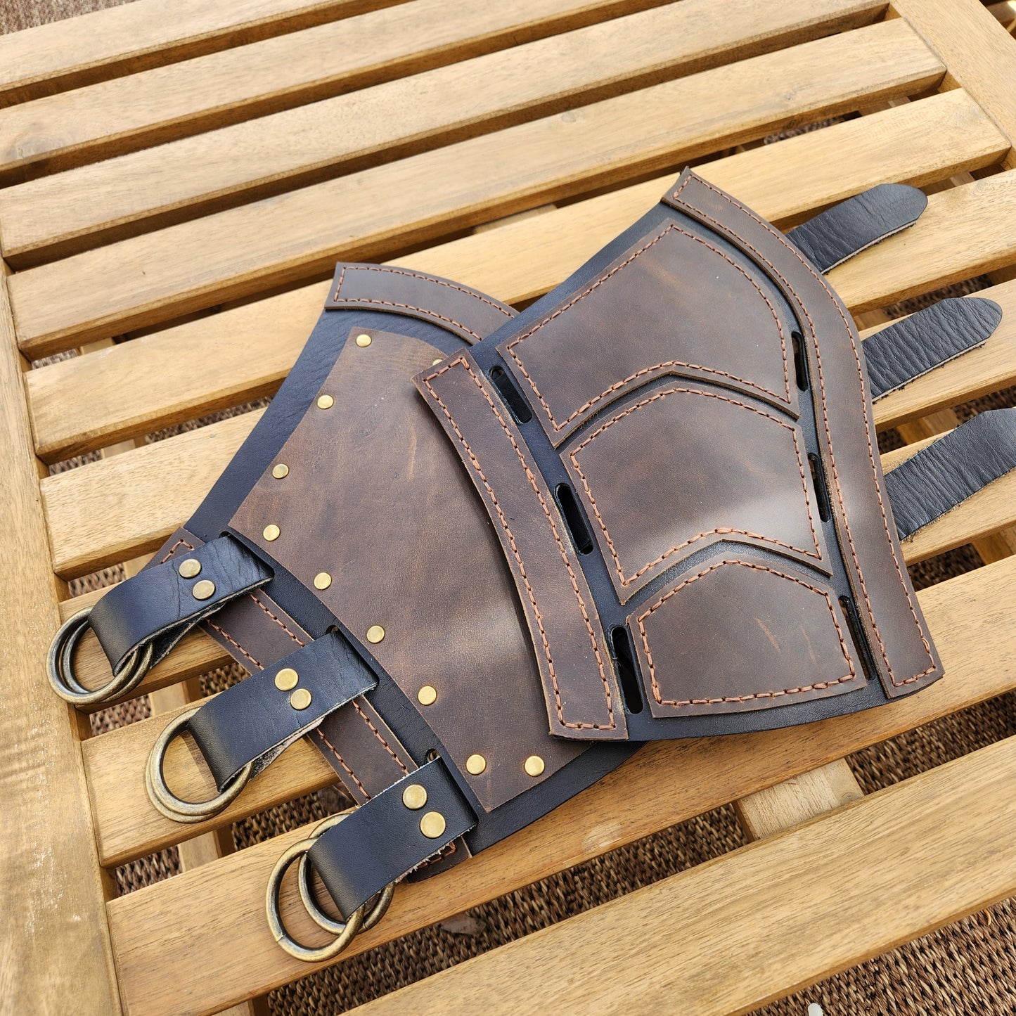 More Leather Bracers 2 styles  -DIY Arm Guard Patterns: Medieval Bracers, Fantasy, LARP, Template for Cosplay or Renfair Bundle PDF Download - Simple Good Leather