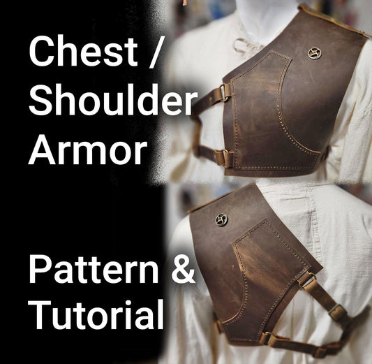 Leather Chest and Shoulder Armor Harness - Beginner Friendly - DIY PDF Leather Pattern and Video Tutorial - Cosplay LARP - Simple Good Leather