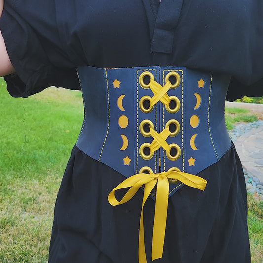 Moon & Stars Leather Corset Pattern – DIY Celestial Corset leather pattern