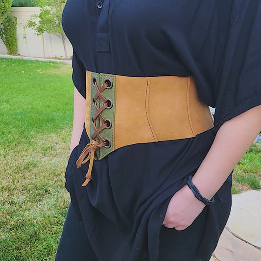 Ranger Corset Leather Pattern – Beginner Friendly Hip Corset with Buckle Back and Chunky Lacing